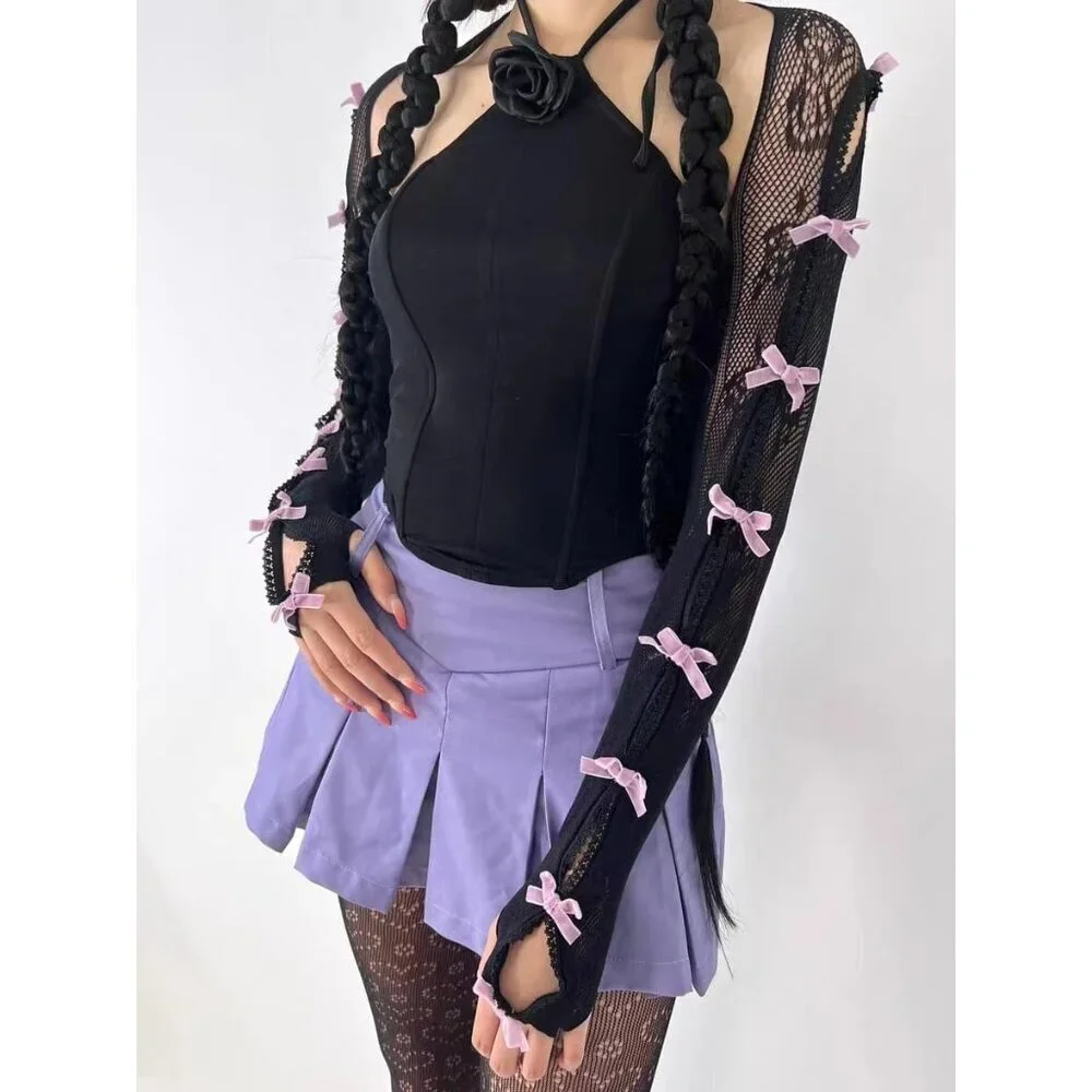 Women's Mesh Lace Shrug Crop Top Y2K Arm Sleeves Fairycore Accessories
